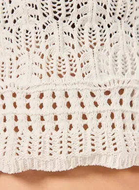 Blusa Regata Crochê Off-White