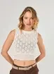 Blusa Regata Crochê Off-White