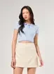 Cropped Polo Em Tricô Azul