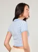 Cropped Polo Em Tricô Azul