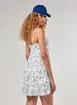 Vestido Curto Off-White Flores Azuis