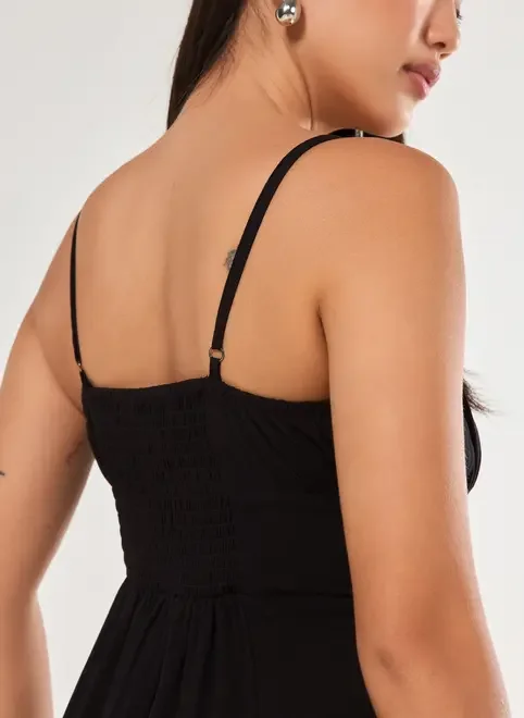 Vestido Curto Busto Franzido