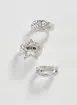 Conjunto 3 Anéis Martelados Estrela