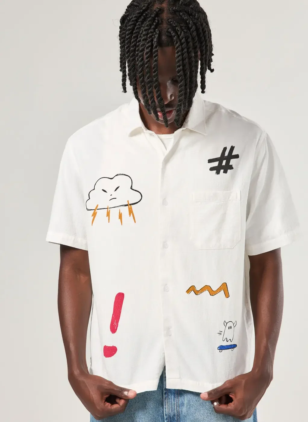 Camiseta Box Branca Desenhos