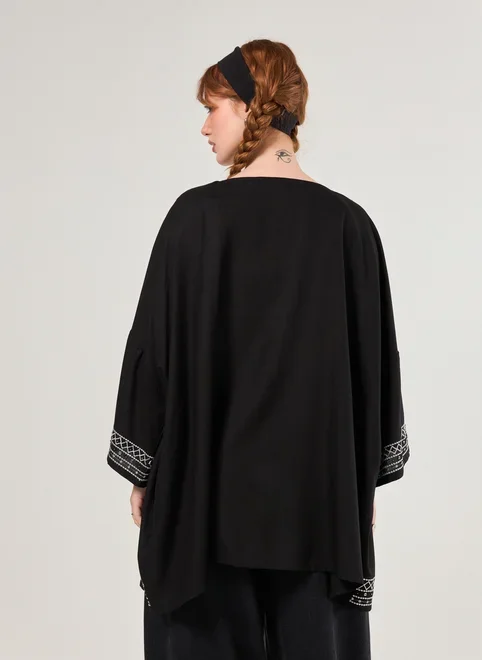 Kimono Preto Bordado