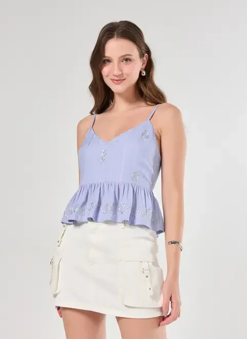 Regata Peplum Bordados