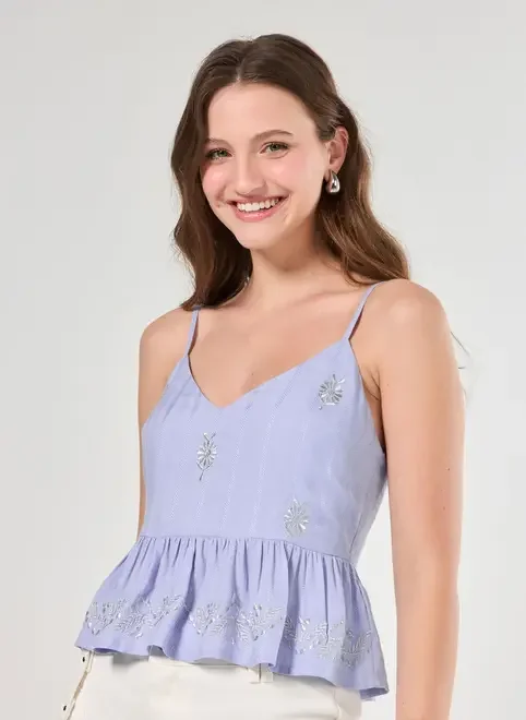 Regata Peplum Bordados