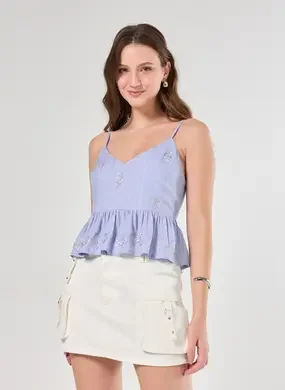 Regata Peplum Bordados