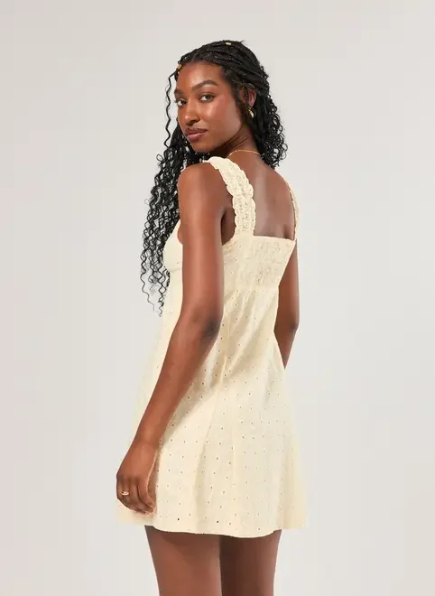 Vestido Broderie Amarelo Manteiga