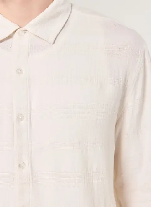 Camisa Box Manga Longa Textura