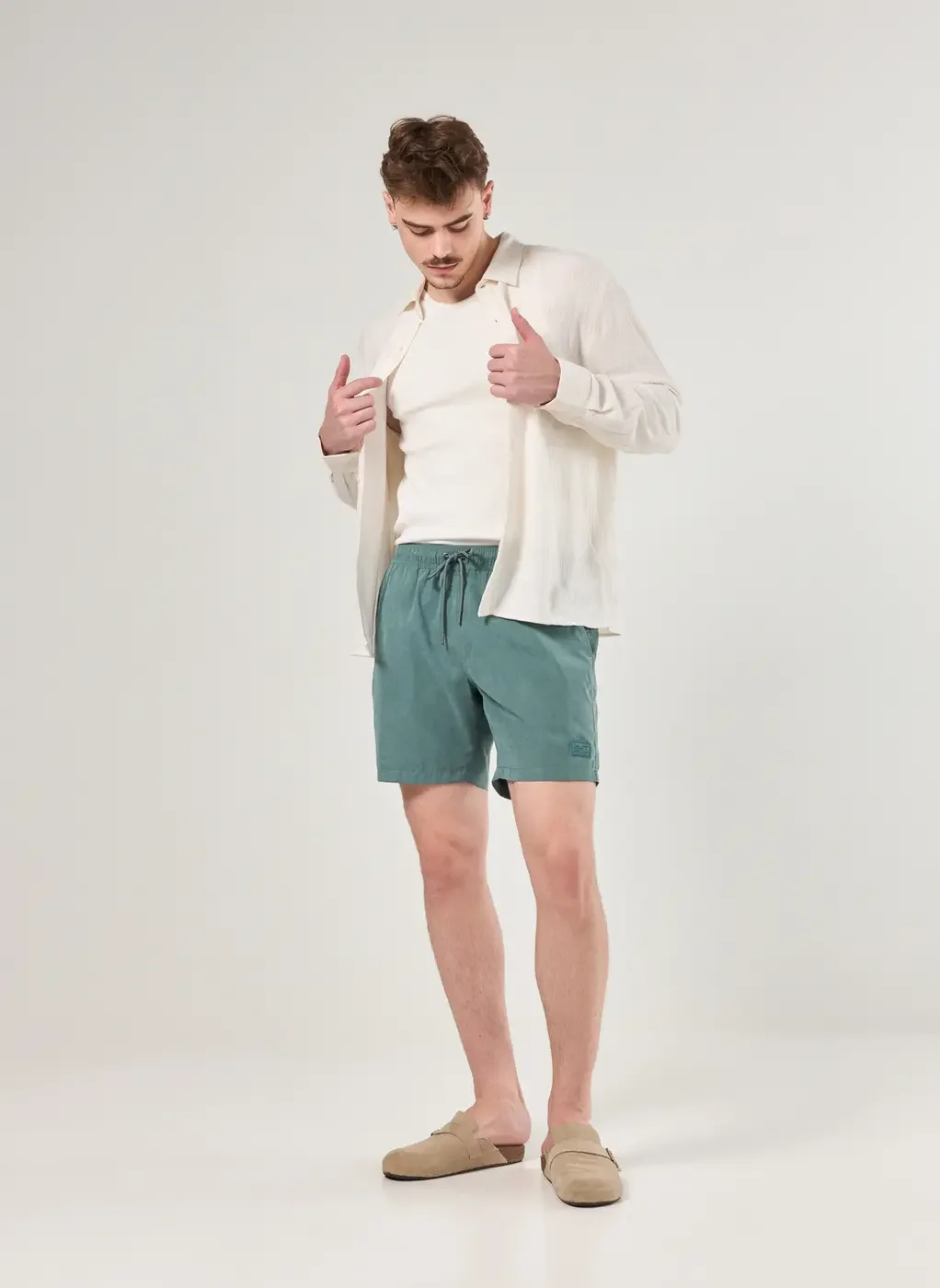 Camisa Box Manga Longa Textura