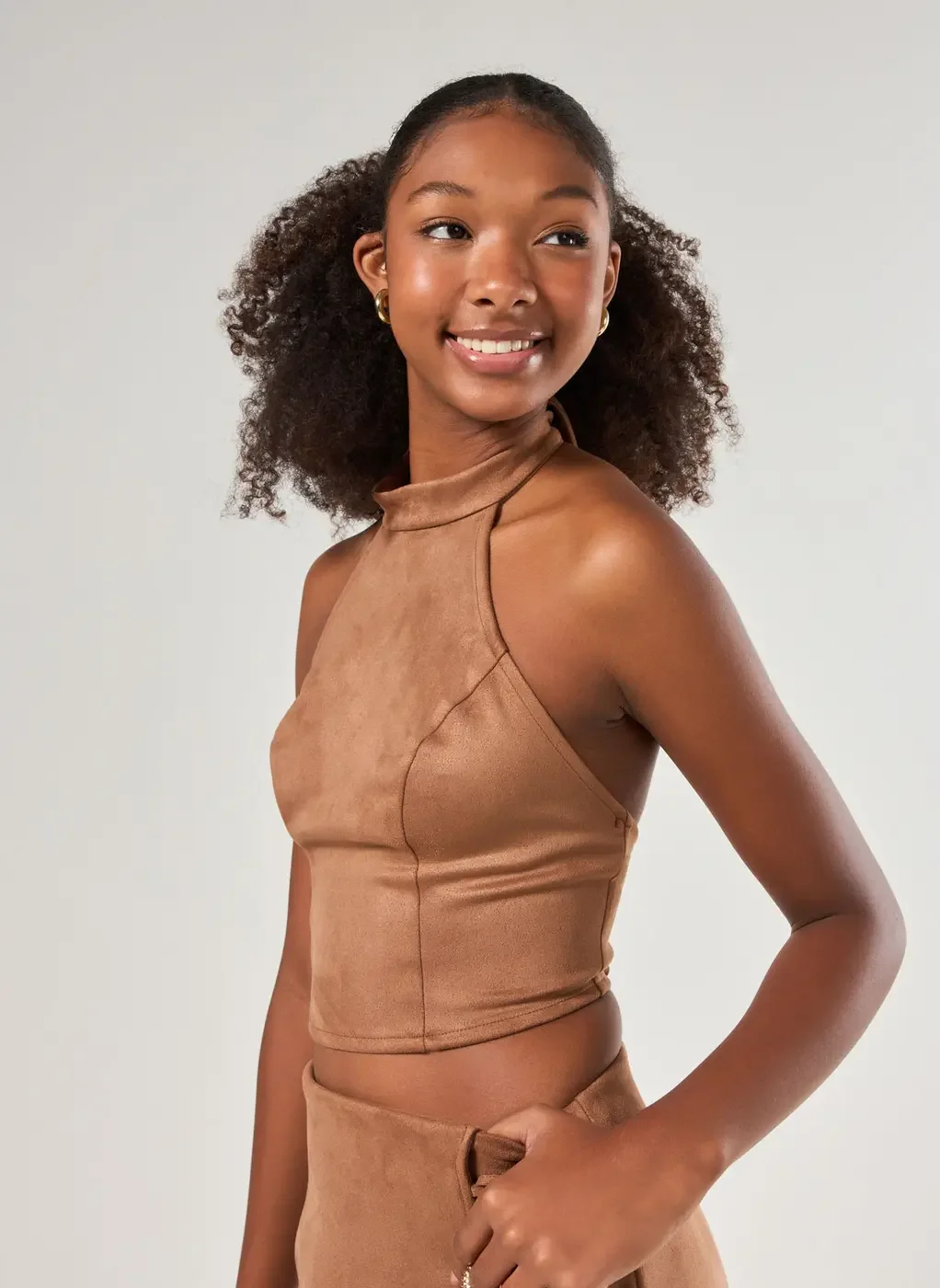 Blusa Em Suede Com Amarração