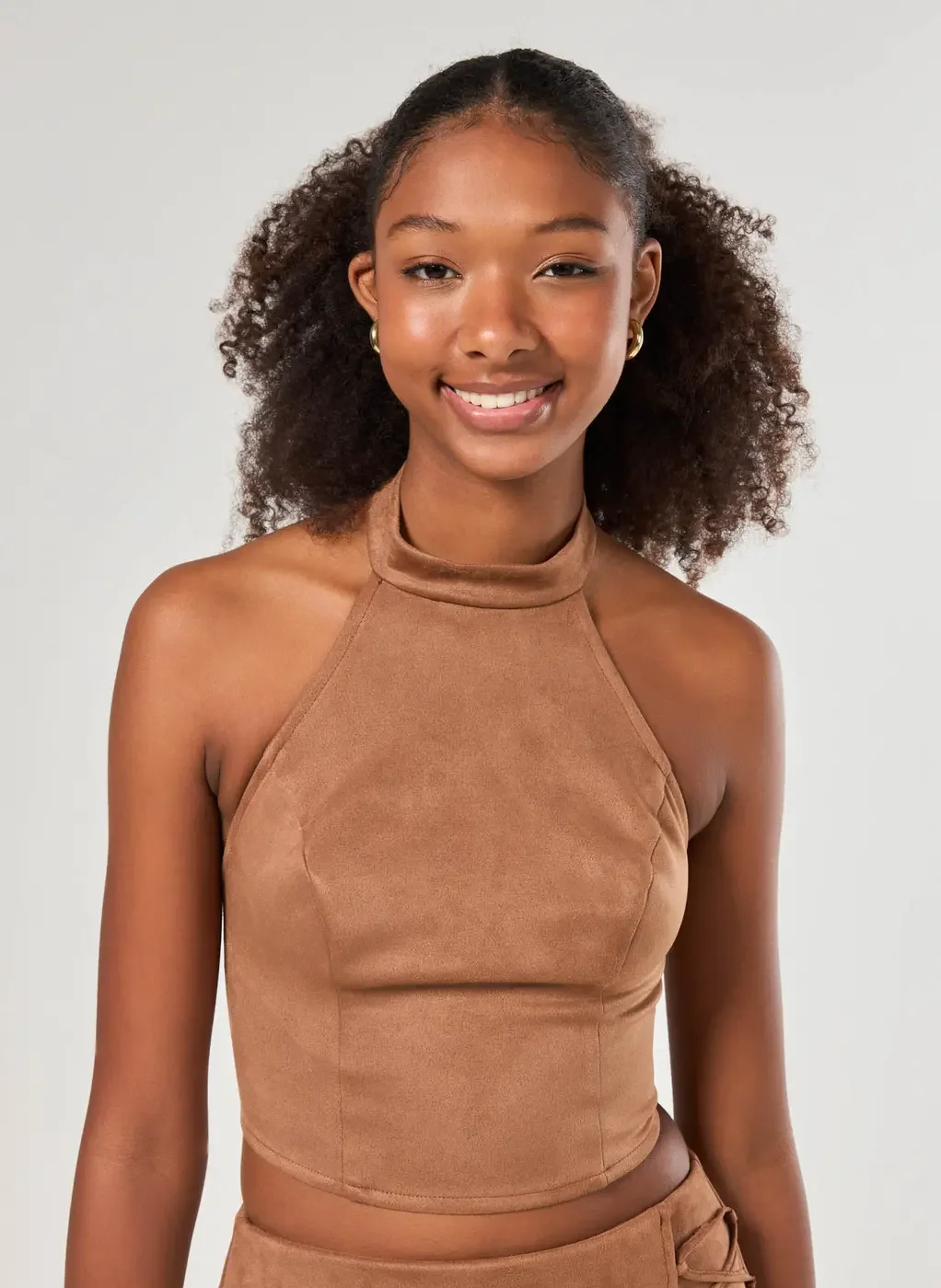 Blusa Em Suede Com Amarração