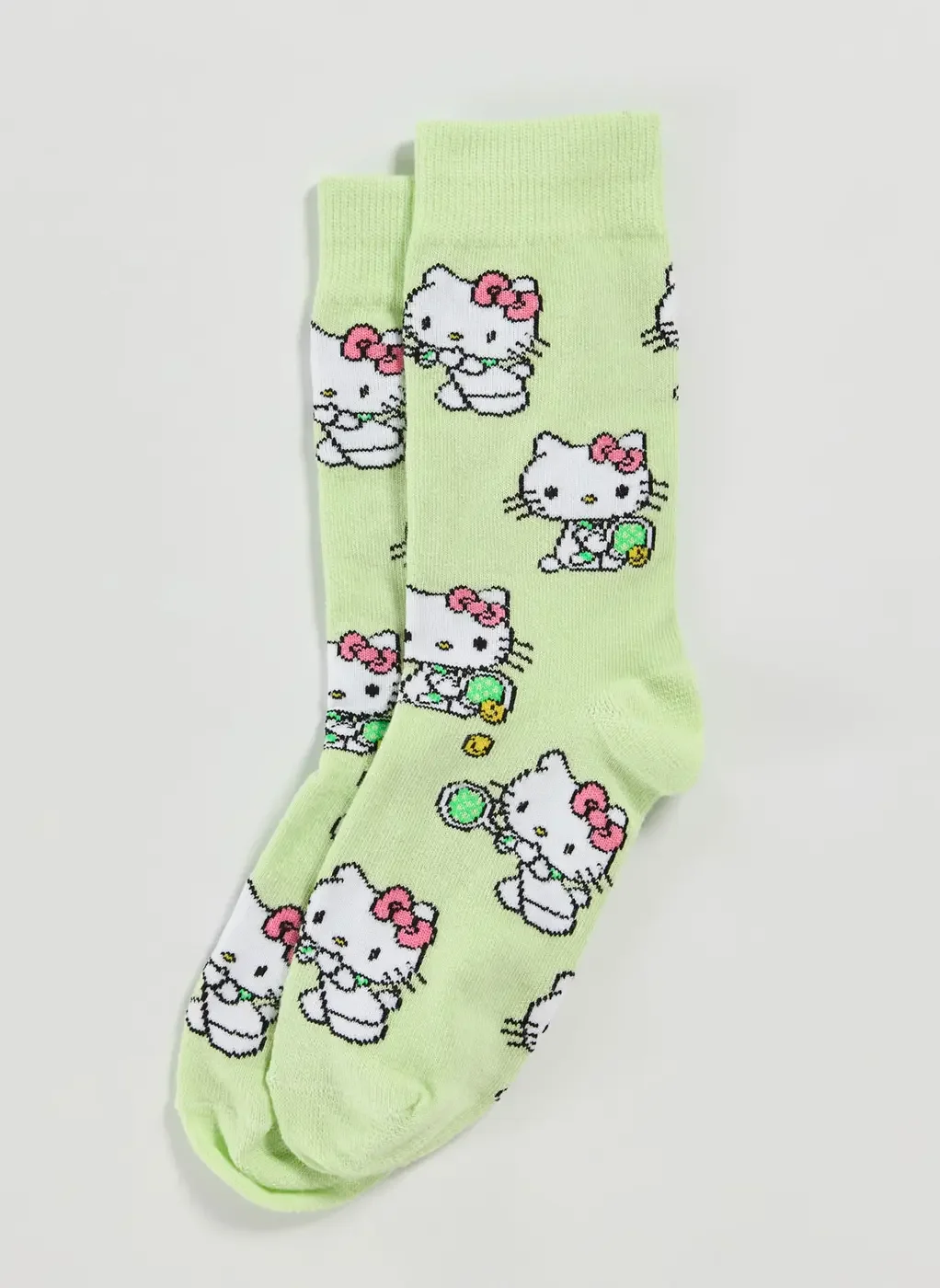 Meia Verde Hello Kitty Tenista