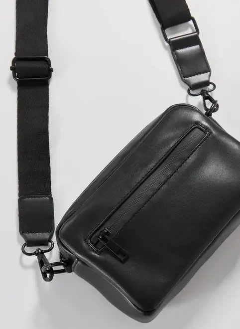 Bolsa Crossbody Poliuretano Preto