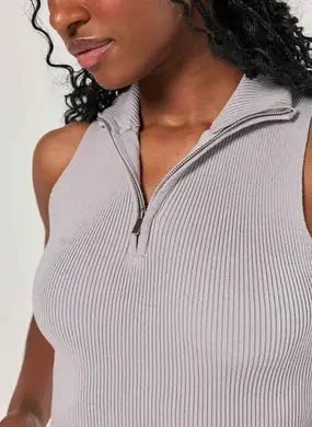 Regata Tricô Canelada Half  Zíper