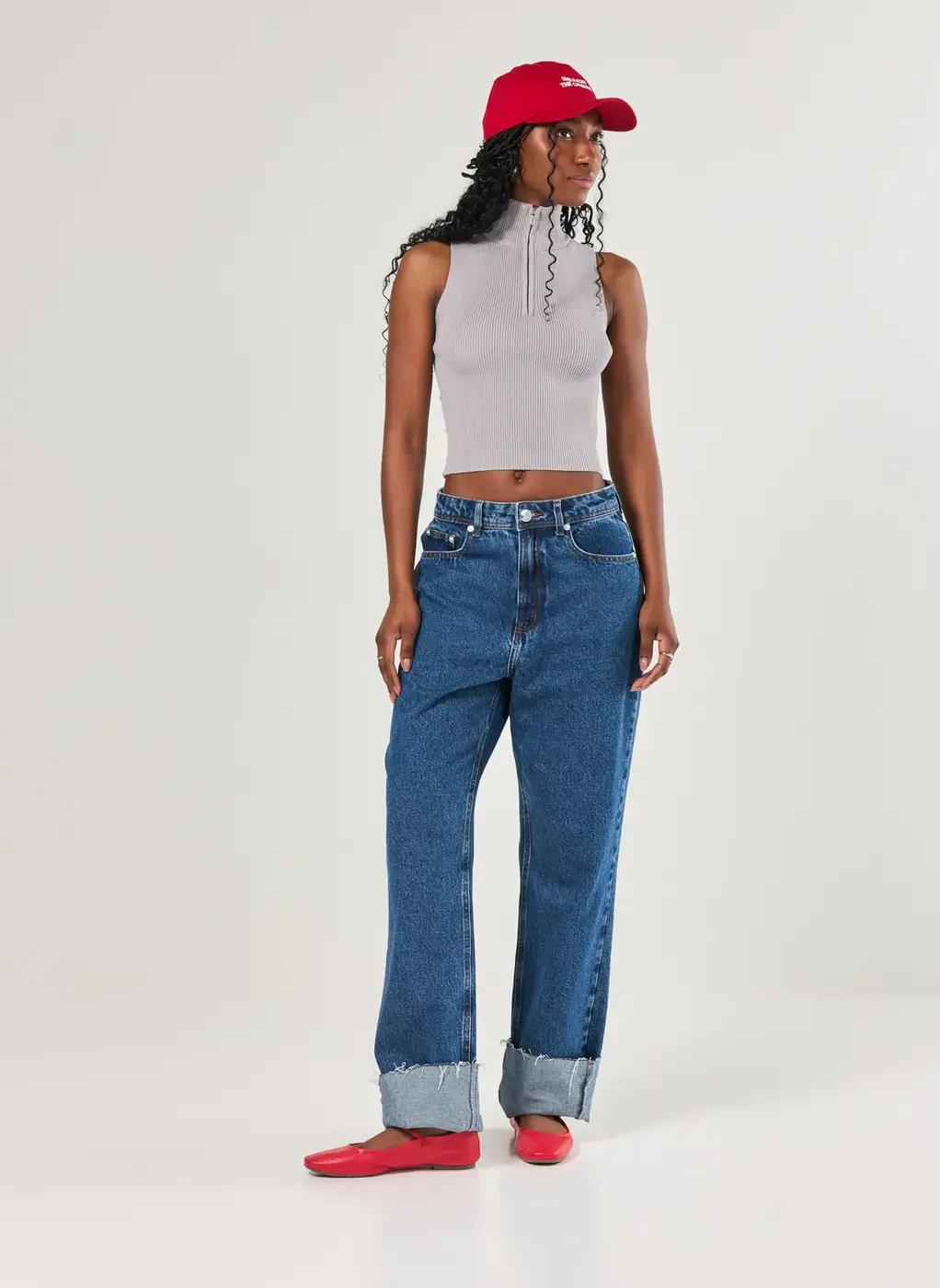 Regata Tricô Canelada Half  Zíper