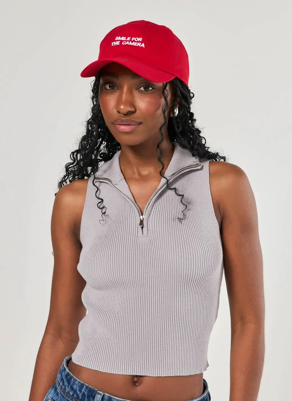 Regata Tricô Canelada Half  Zíper