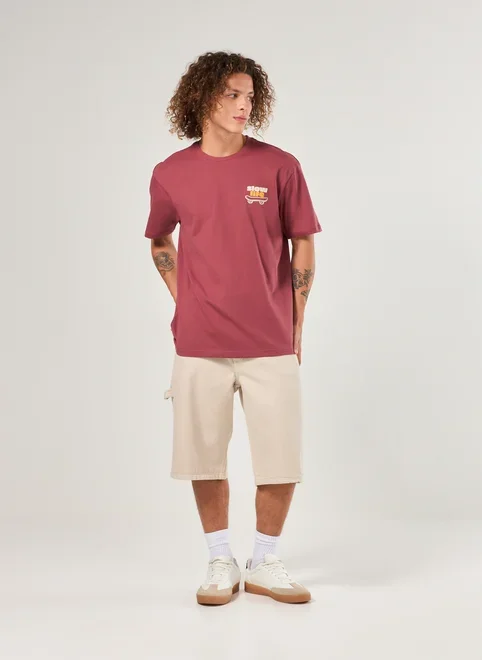 Camiseta Comfort Vinho Estonada Skate