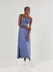 Vestido Midi Azul Estonado
