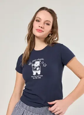 Blusa Azul-Marinho Urso