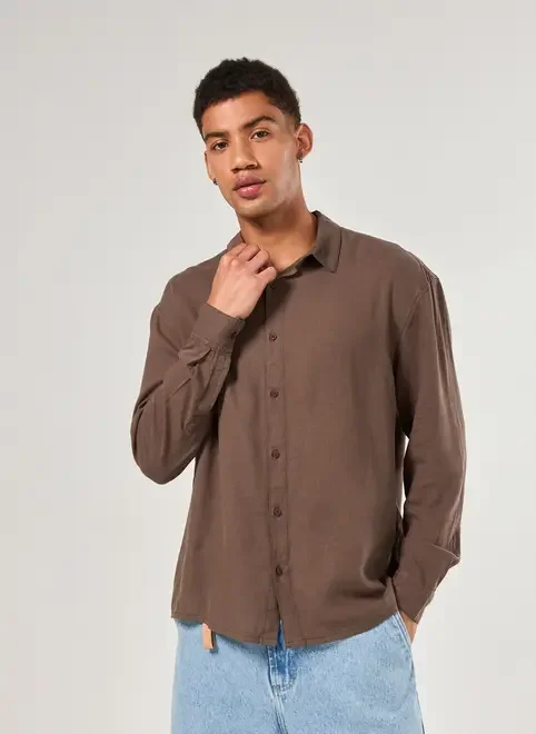 Camisa Comfort Manga Longa Linho