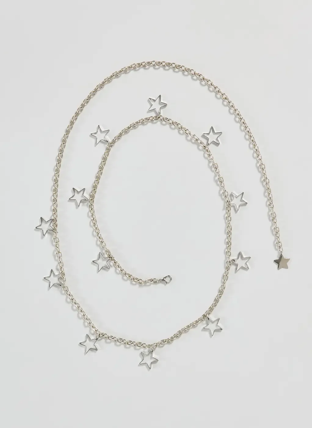 Cinto Belly Chain Prateado Estrelas