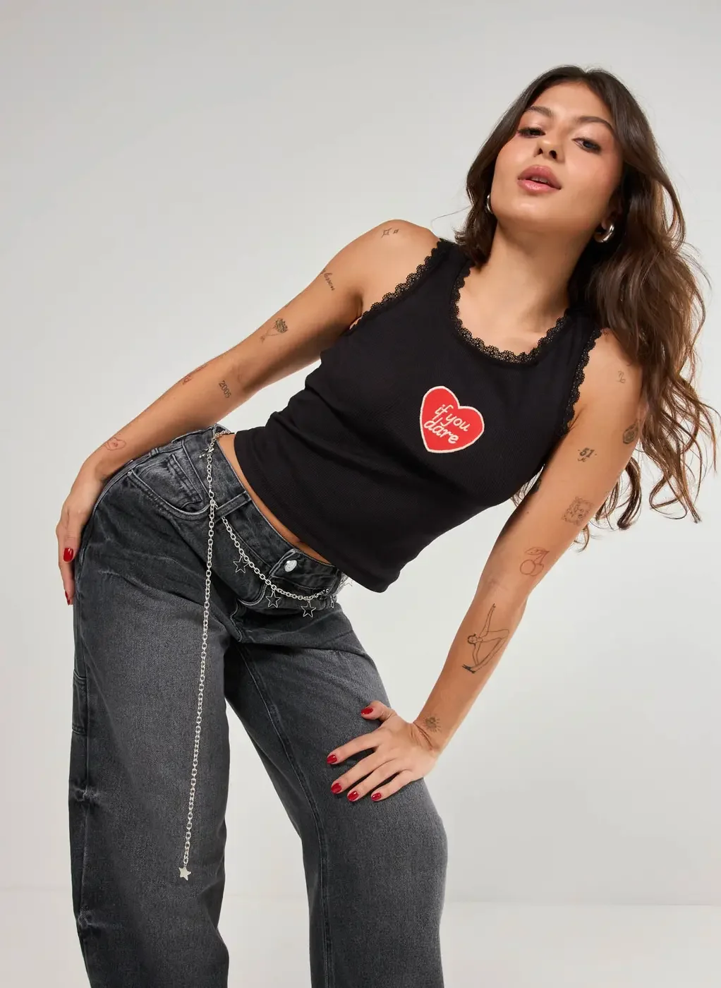 Cinto Belly Chain Prateado Estrelas