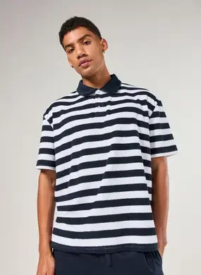 Camiseta Polo Box Atoalhada Listrada