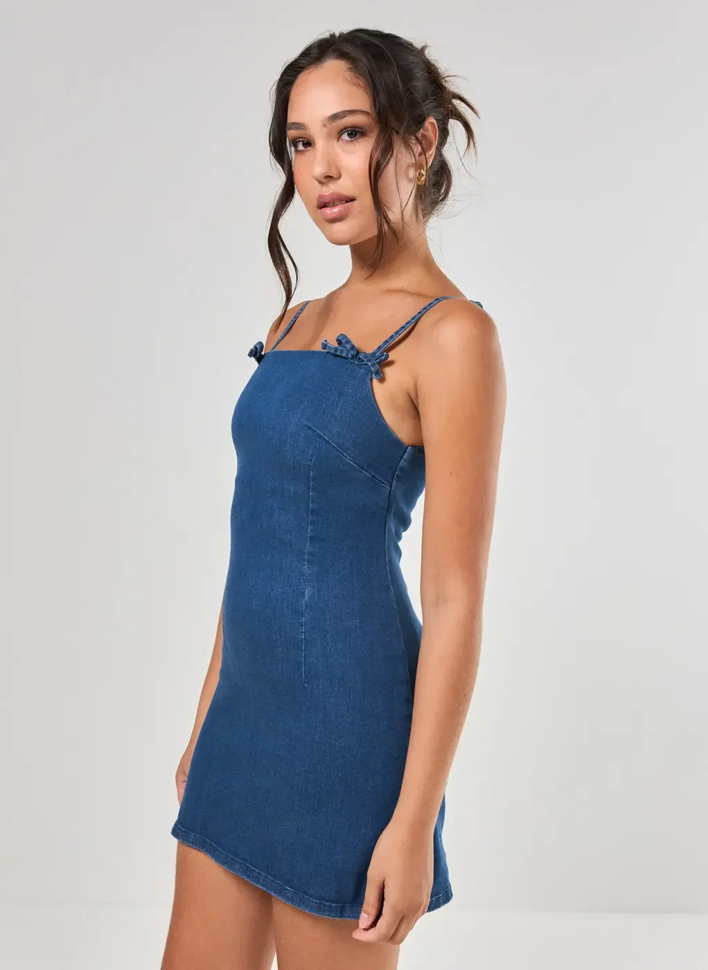 Vestido Jeans Lacinhos