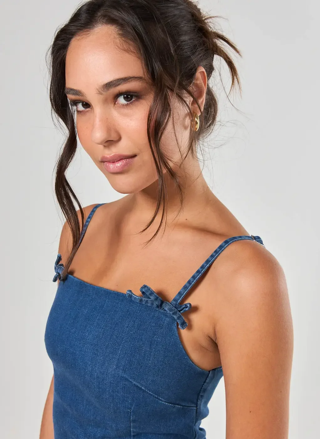 Vestido Jeans Lacinhos