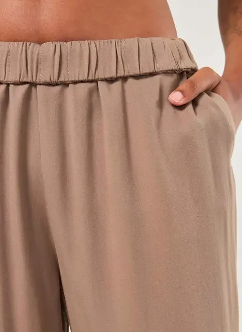 Calça Reta Com Elástico