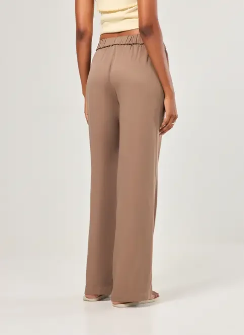 Calça Reta Com Elástico