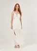 Vestido Longo Off-White Recortes Laterais