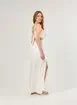 Vestido Longo Off-White Recortes Laterais