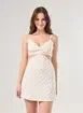 Vestido Curto Brilhos Off-White