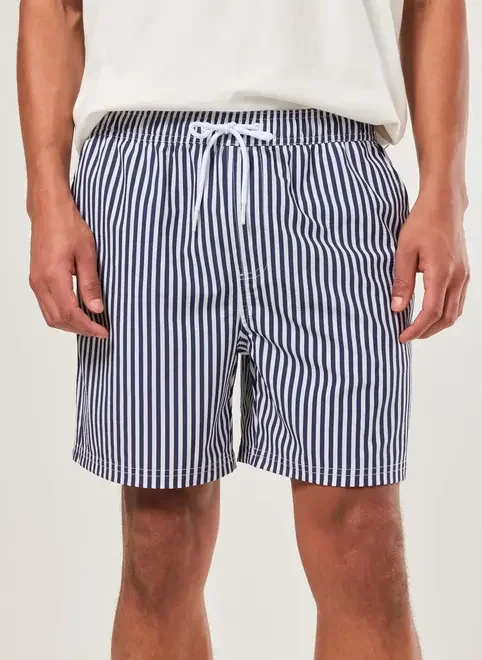 Bermuda Tecido Texturizado Listras