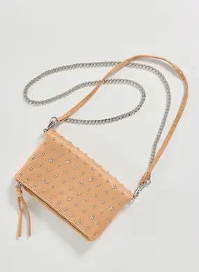 Bolsa Suede Areia Tachinhas Estrelas