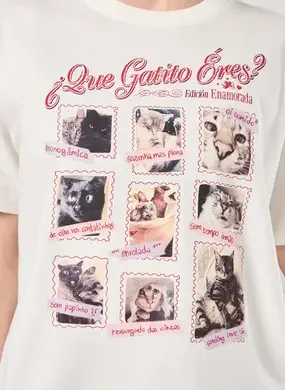 Camiseta Off-White Gatinhos