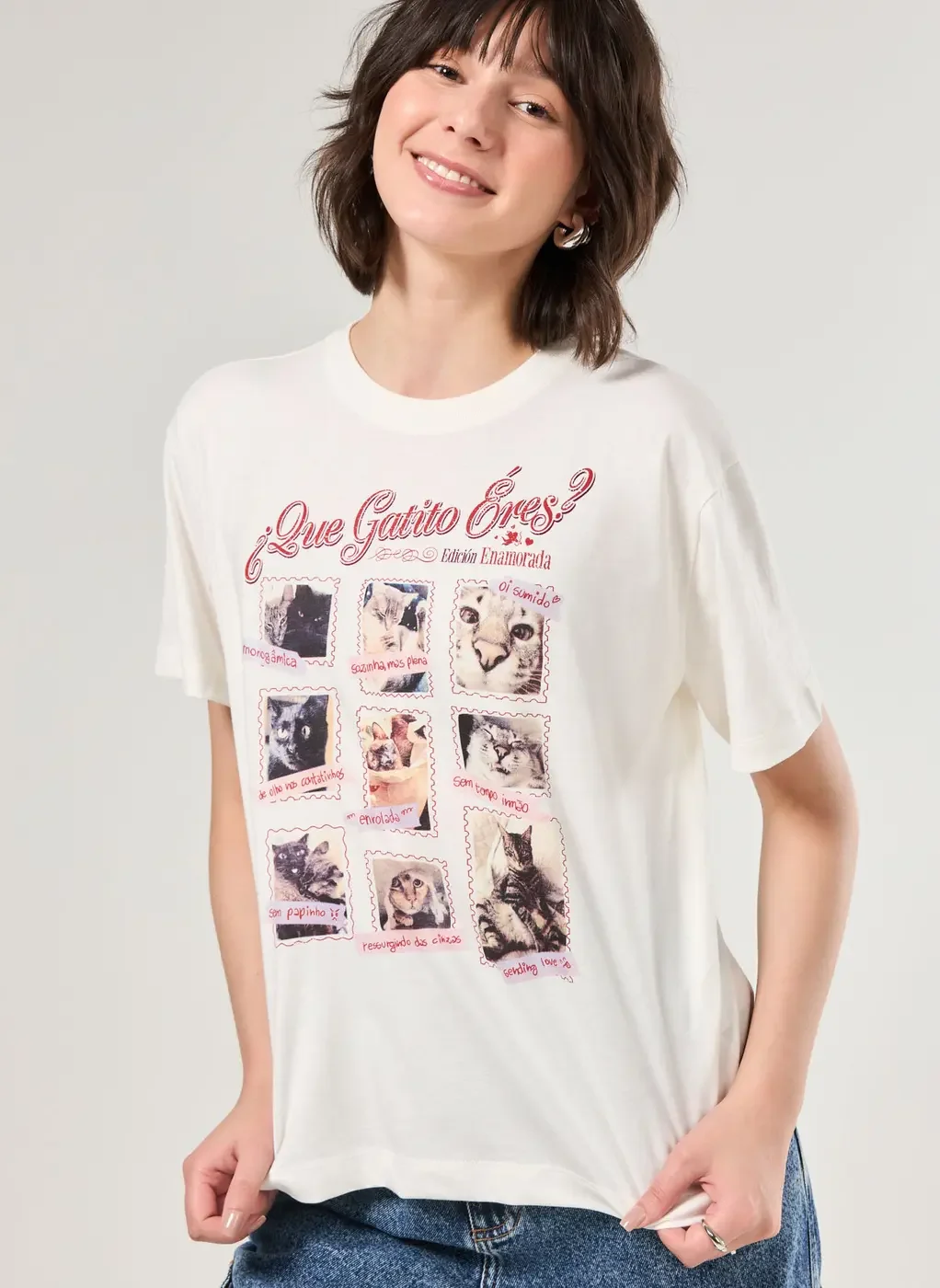 Camiseta Off-White Gatinhos