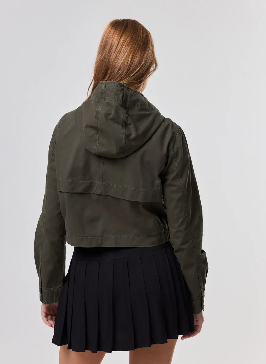 Jaqueta Sarja Verde Cropped Cargo