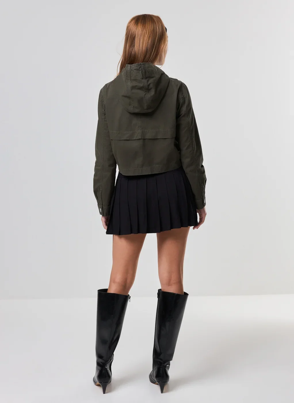 Jaqueta Sarja Verde Cropped Cargo