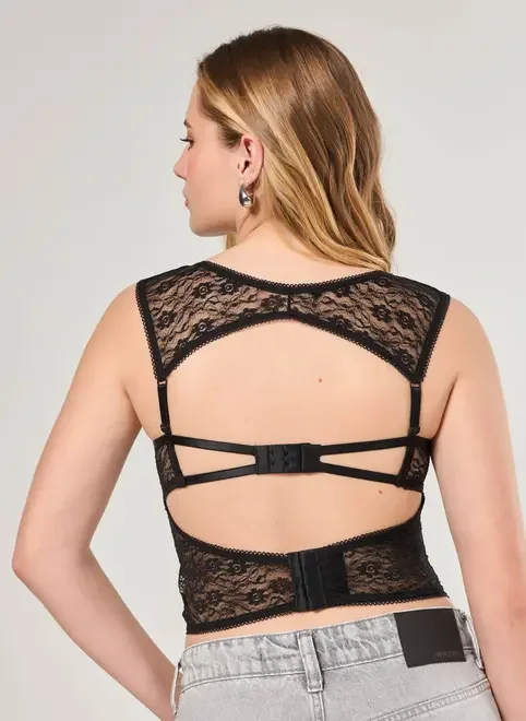 Corselet De Renda Preta