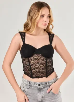 Corselet De Renda Preta