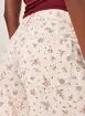 Calça Wide Leg Sarja Off-White Florzinhas