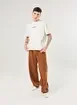 Calça Oversized Em Sarja Marrom