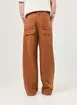 Calça Oversized Em Sarja Marrom