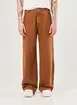 Calça Oversized Em Sarja Marrom