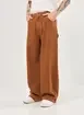 Calça Oversized Em Sarja Marrom