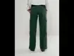 Calça Sarja Verde Wide Leg Cargo